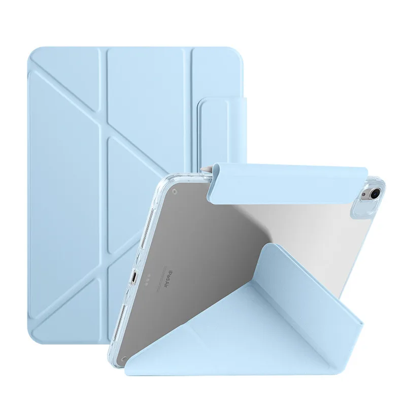 

For Y-Folding Case for iPad 10th 9th 8th 7th Gen 10.2 Air 5 Air4 10.9 Air Pro 11 2018 funda Premium Transparent Acrylic cover