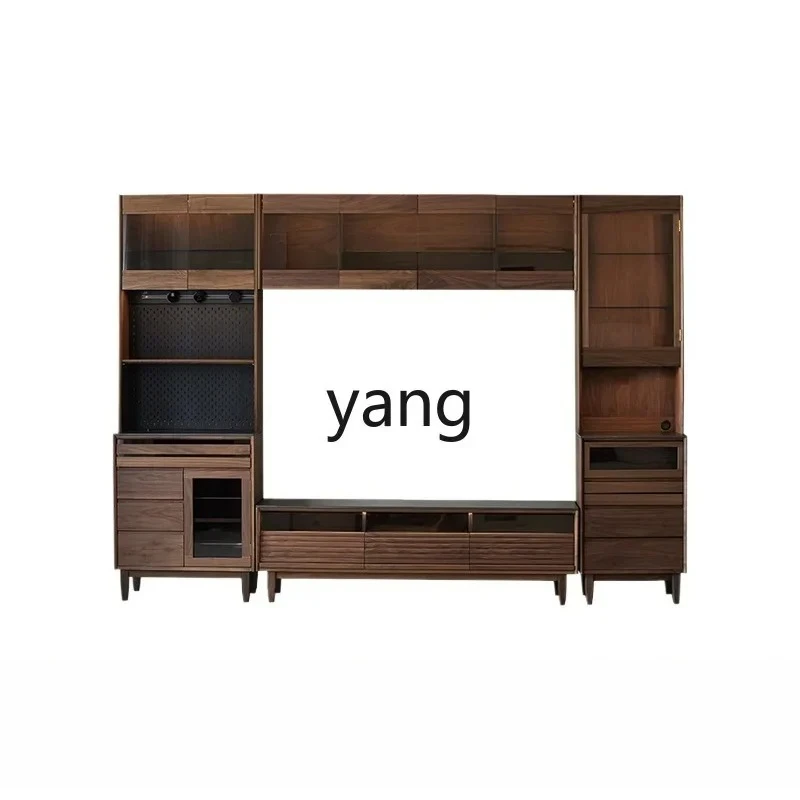 LMM full wall TV cabinet storage display cabinet guest restaurant integrated finished TV wall