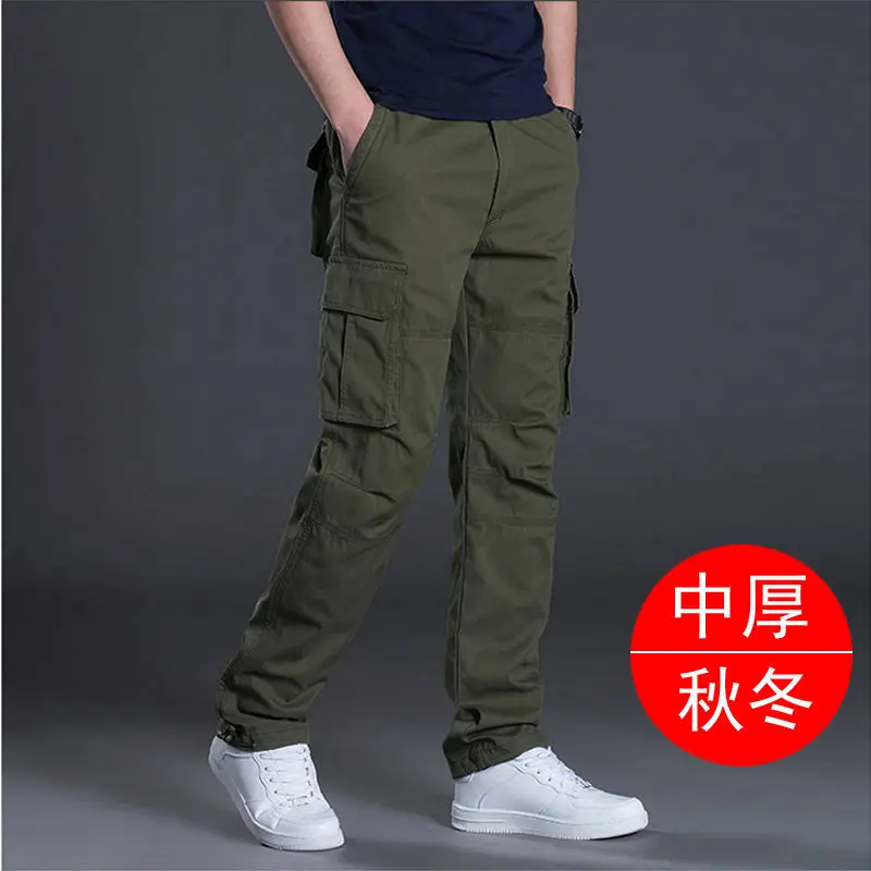Wholesale Overseas Work Men's Casual  Wear-Resistant Straight Loose Spring Autumn Multi-Pocket Pants