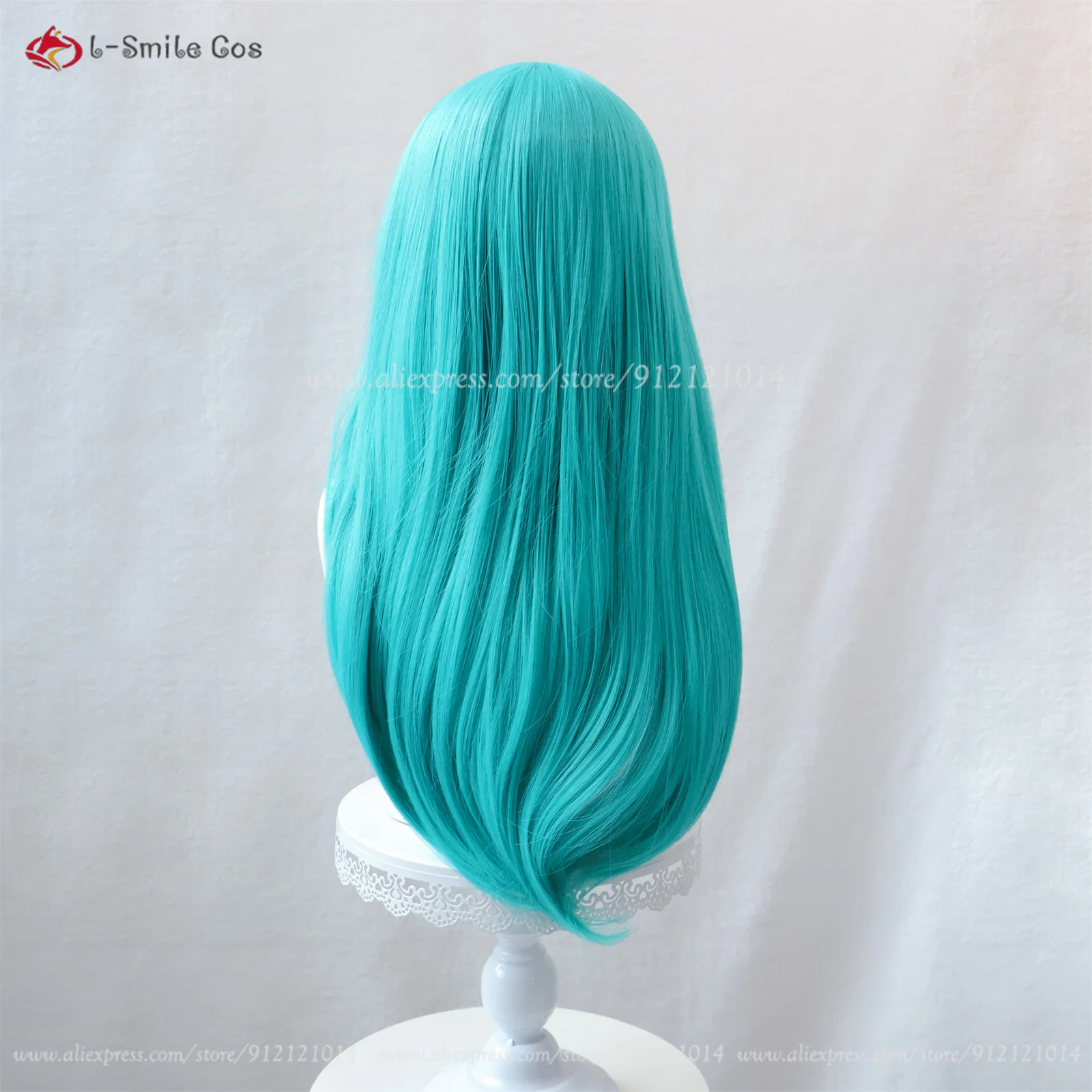 Anime Bulma Buruma Cosplay Wig Long Green Wavy Women Wigs Heat Resistant Synthetic Hair Halloween Costume Party Wigs + Wig Cap