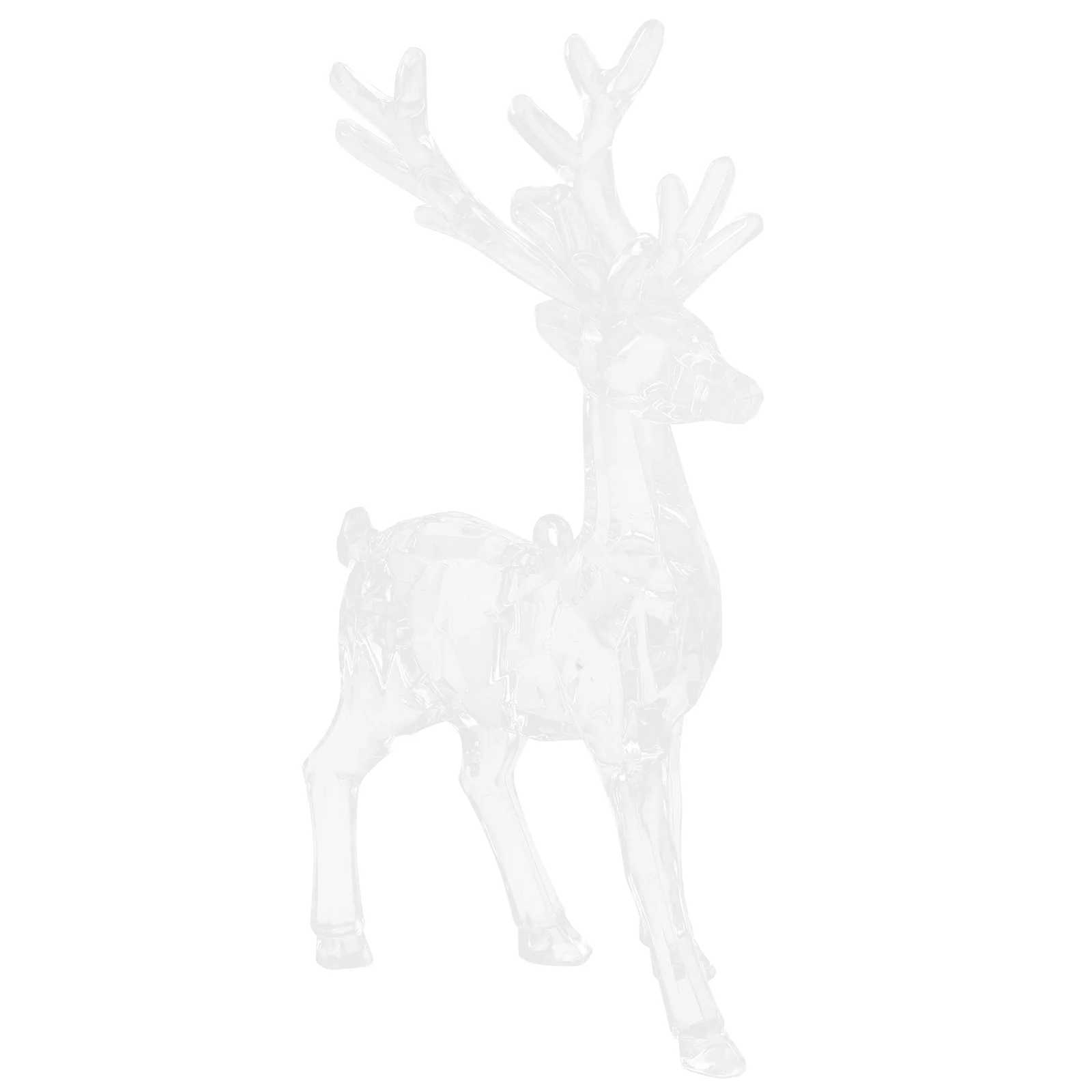 Office Decor Christmas Decorations Transparent Deer Ornament Desktop Elk Statue Small Reindeer Sculpture Ornaments Figurine