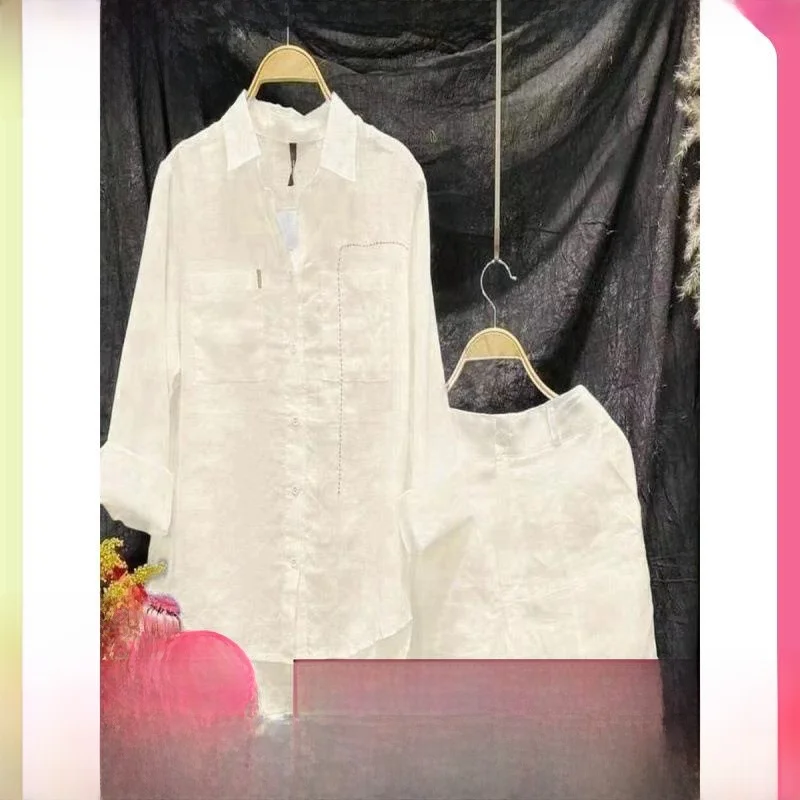 

Лето 2024, женский однотонный открытый кардиган, комплект повседневного длинного свекового костюма из двух предметов, полиэфирное волокно, студенческий школьный orm