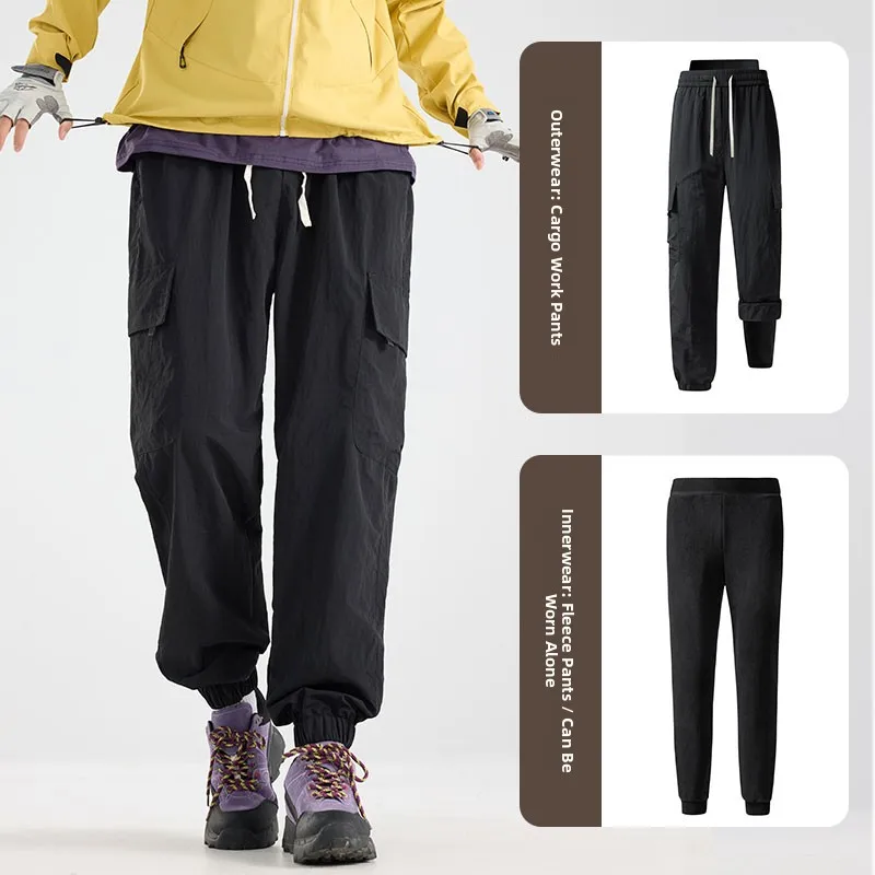 

Japanese Sle Men's Casual Work Pants Spring Autumn Outdoor Loose Hiking Mountain Climbing Windproof American Sle Long Tro...