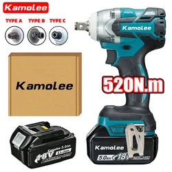 Kamolee 520n. m bürstenloser kabelloser elektrischer Schlags ch rauber dtw285 Elektro werkzeuge mit Doppel funktion, kompatibel mit 18-V-Makita-Batterie