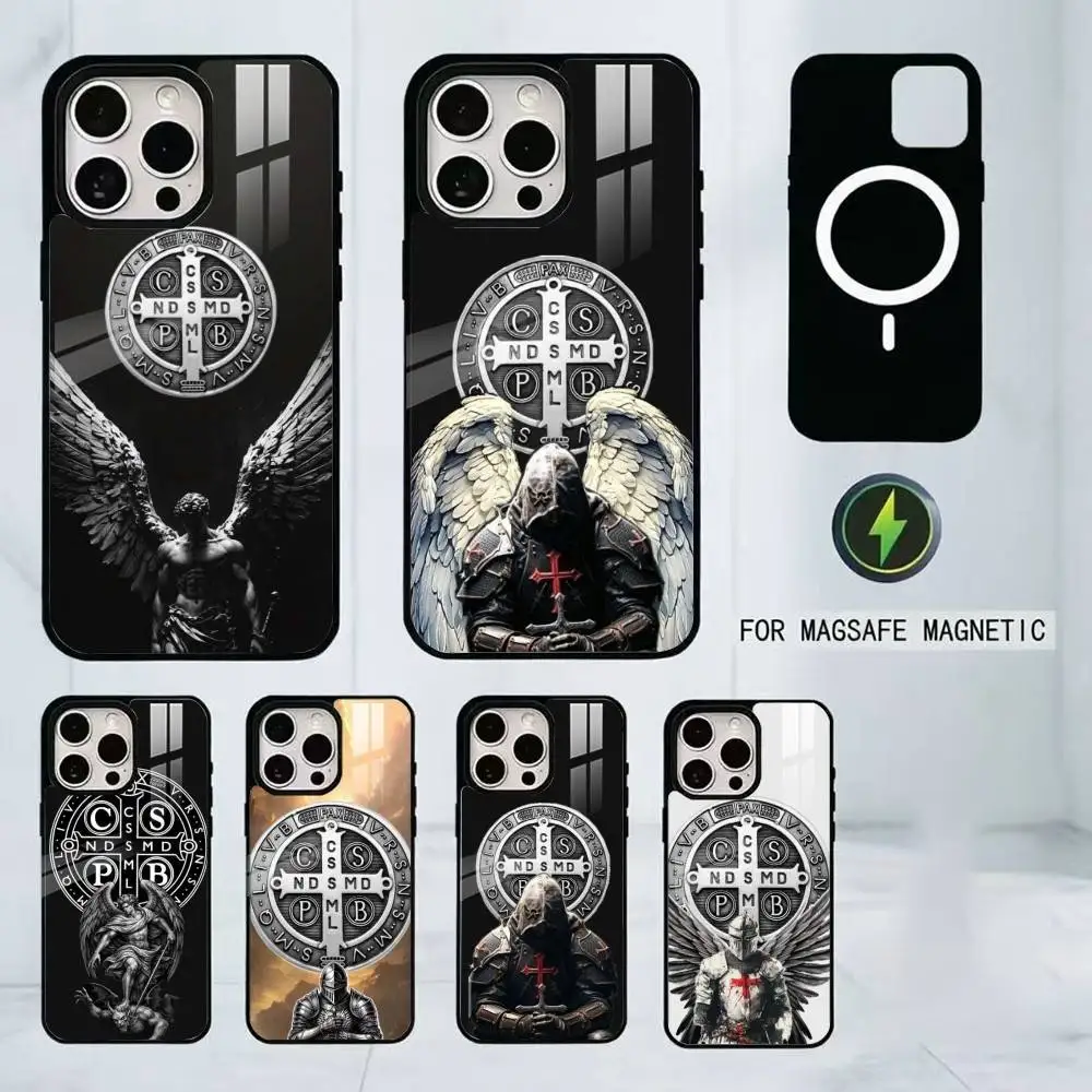 

Sao Bento Benedict of Nursia Phone Case For iPhone17,16,15,14,13,12,11 Plus,Pro Magnetic with Magsafe Wireless Charging