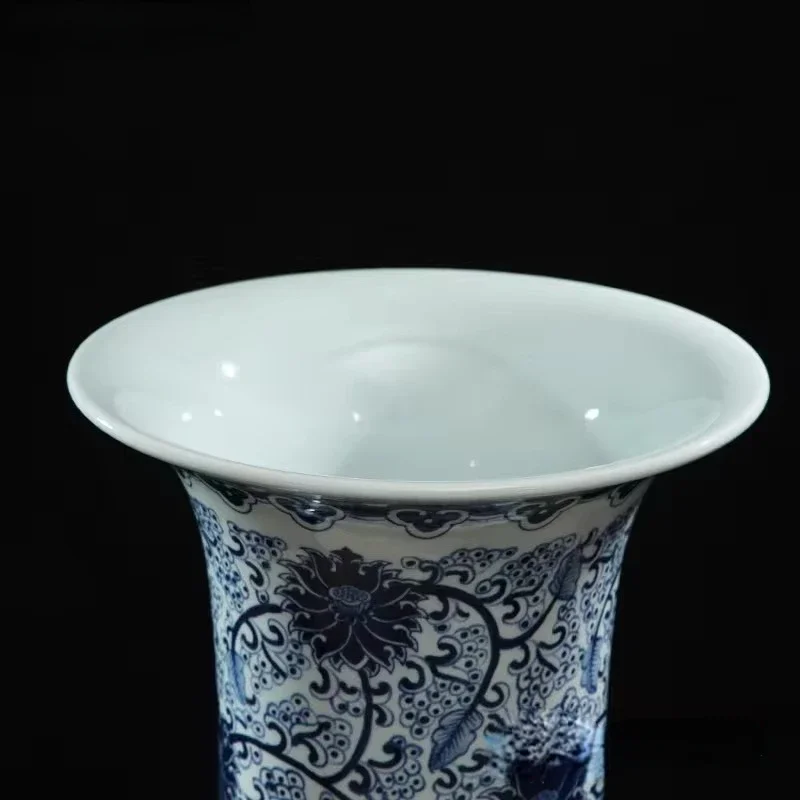 Direct sales Blue and white hand paint flower pattern big ceramic vase