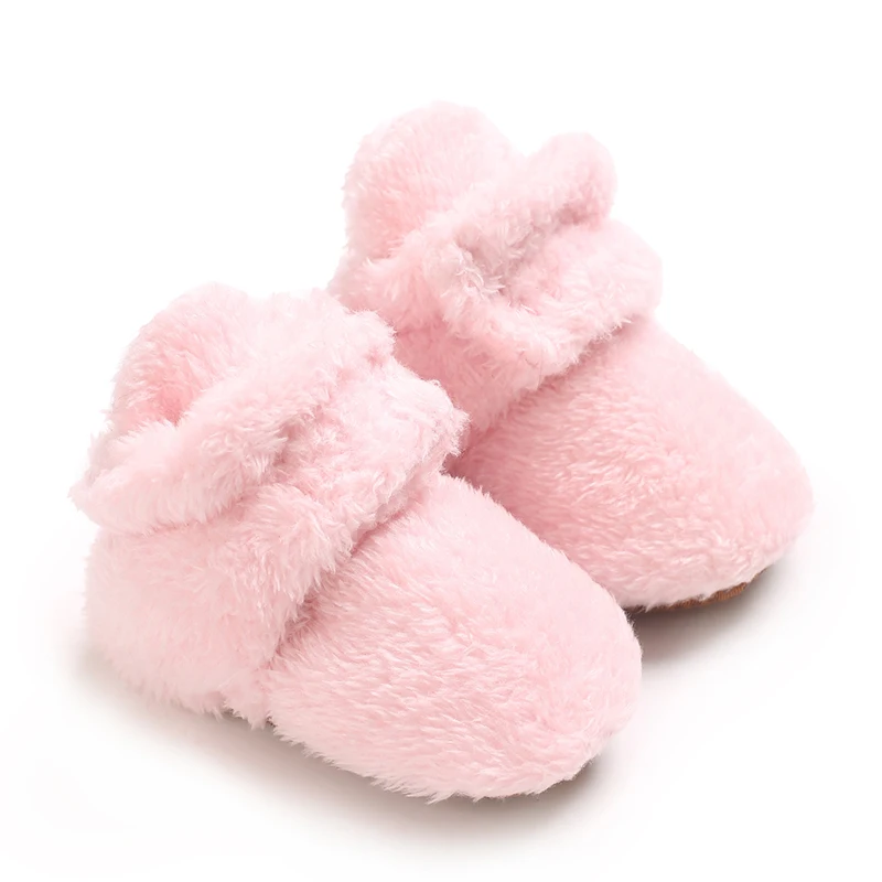Neugeborenes Baby, Junge, Mädchen, weiche Fleece-Booties, Stay On, Säuglingshausschuhe, Socken, Schuh, rutschfester Greifer, Kleinkind-Erstwanderer, Winter-Knöchel – Detail 26