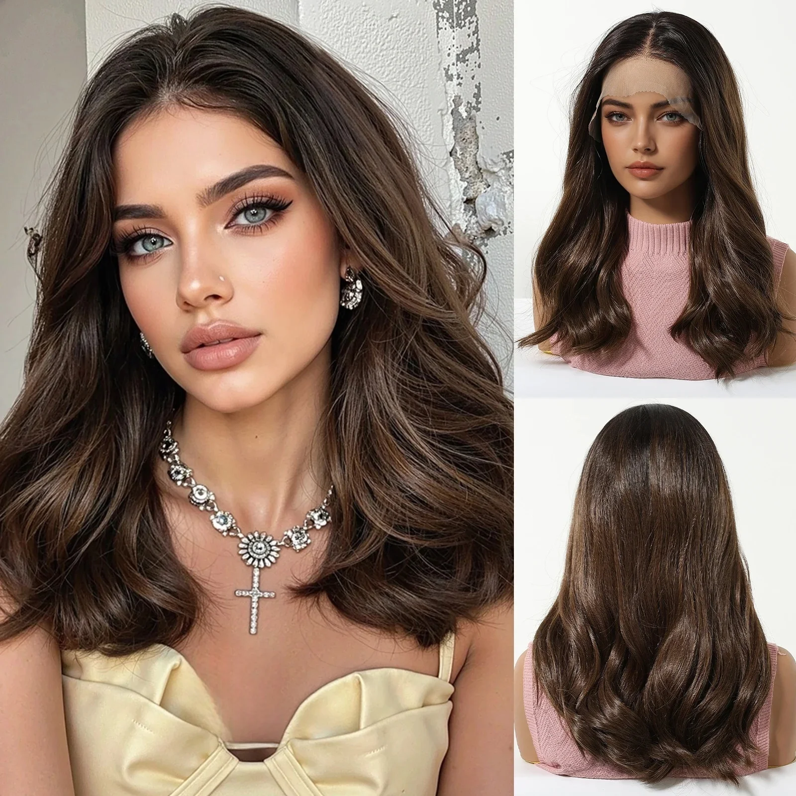 

Ombre Brown 20inch Natural Long 180Density Body Wave 5x5 Silk Base Jewish Human Hair With BabyHair HD Lace European Hair