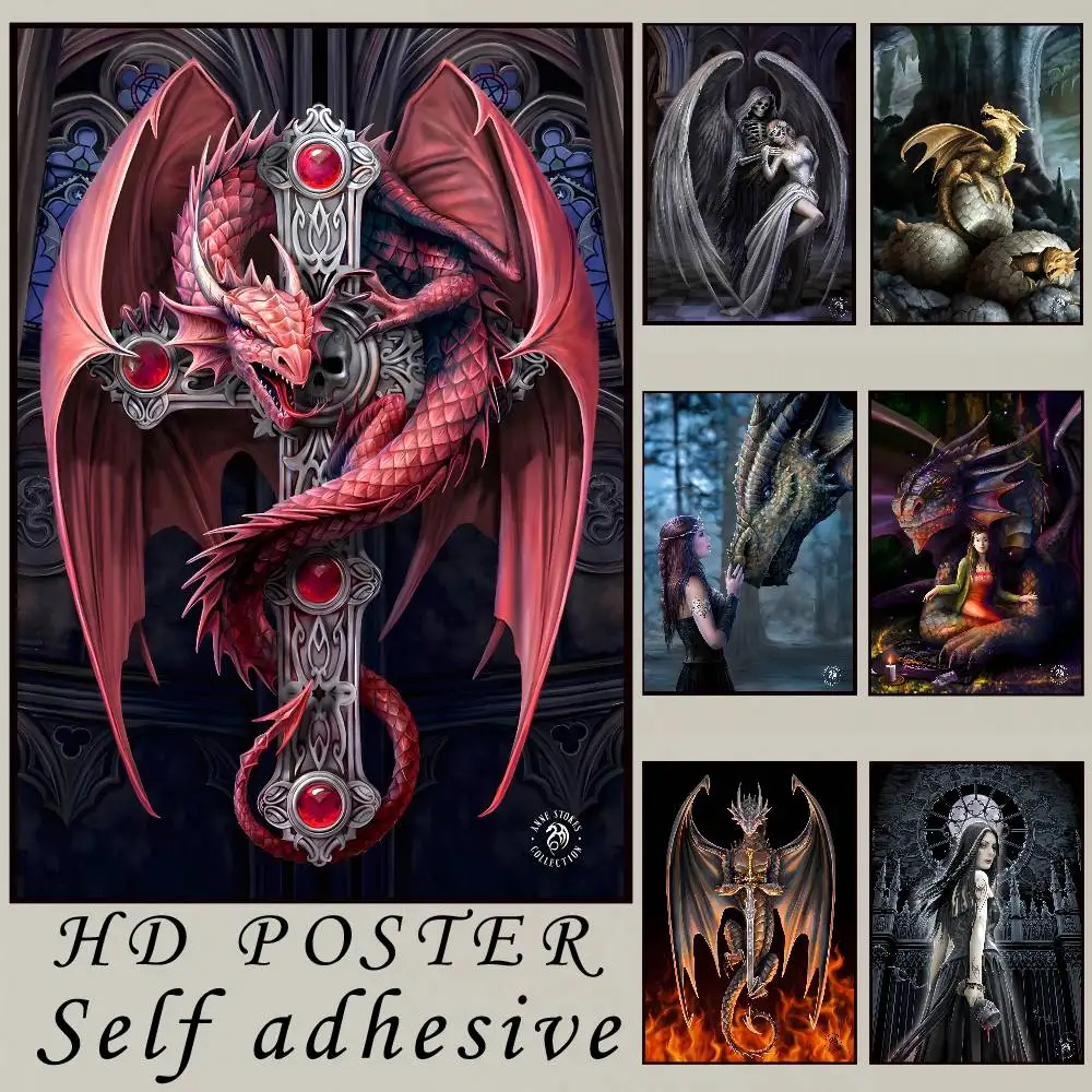 

Anime A-Anne Stokes Collection Poster HD art sticky wall waterproof home living room bedroom bar aesthetic decoration