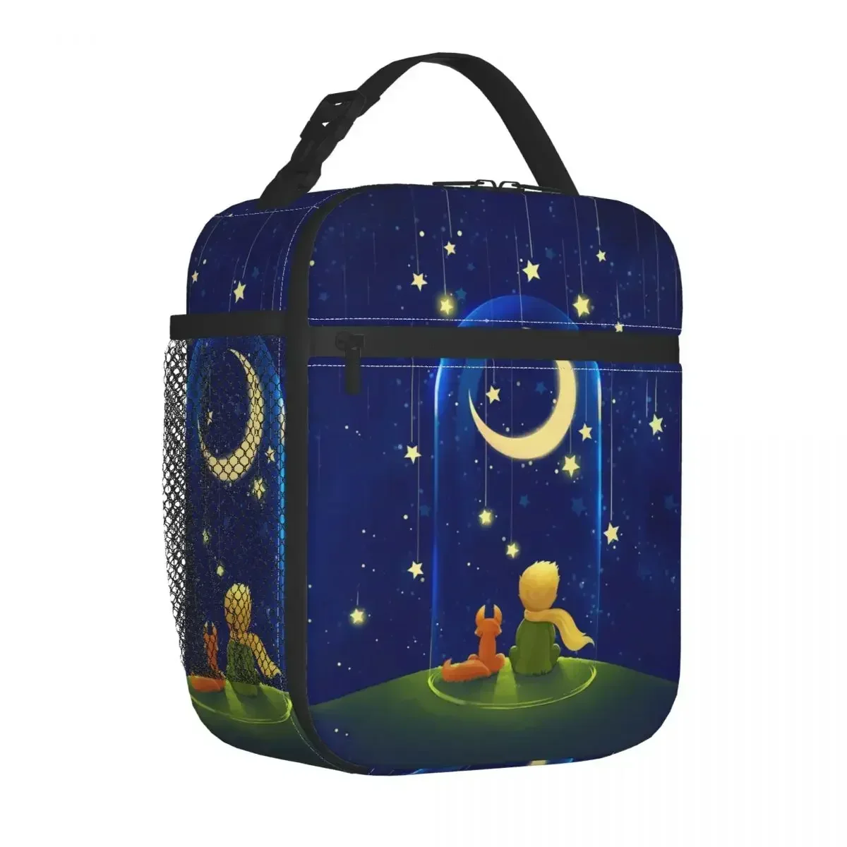 Insulated Lunch Bag High Capacity The Little Prince Fox Rose France Stars Meal Container Thermal Bag Tote Lunch Beach Outdoor