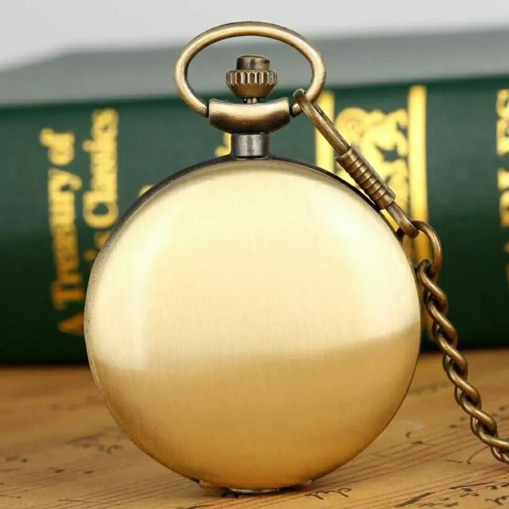 Лидер продаж, бронзовые кварцевые часы, винтажные карманные часы с римским циферблатом, стимпанк, ретро-часы с узором, мужские часы в стиле ретро