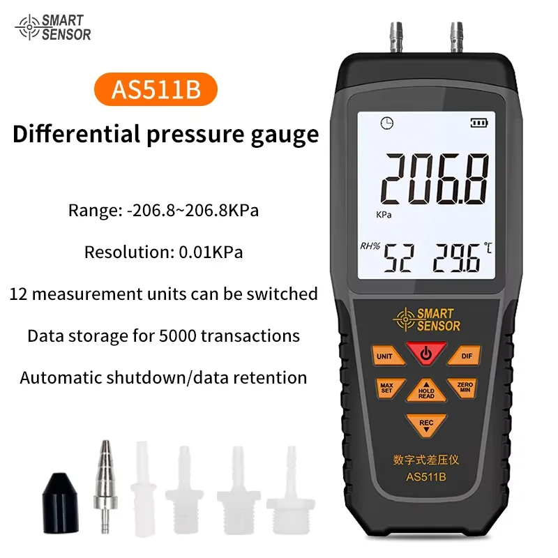 Wholesale High-precision Pressure Gauge Micro-pressure/differential Pressure Digital Differential Pressure Gauge for Clean Room