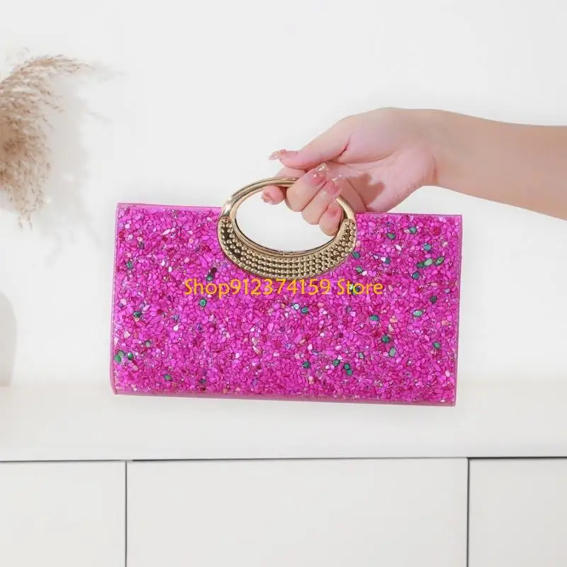 

G5AE Women Bag Trendy Handbag Banquet Bag Rhinestones Evening Bag Chain Crossbody Bag