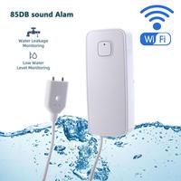 Remote Monitor Overflow Level Water Leak Sensor Wifi Sound Alarm Water Leak Detector Tuya Smart Water Detector Security System