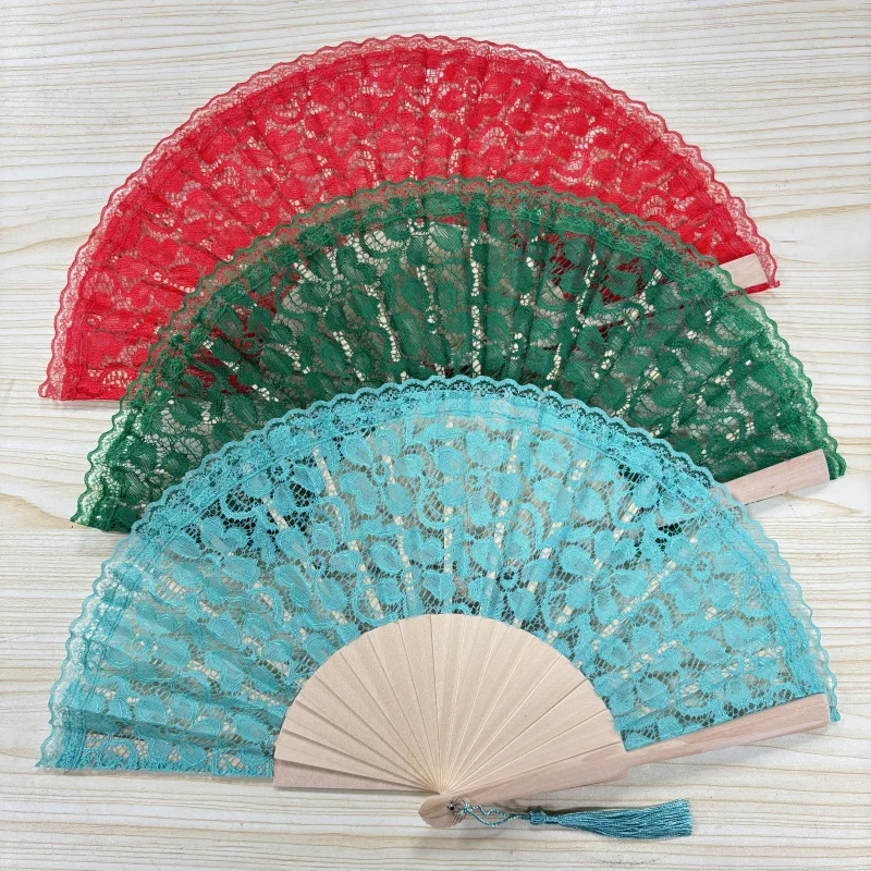 

Lace Fan Folding Folding Fan Dancing Ancient Style Handfans Spanish Wooden Lace Fan