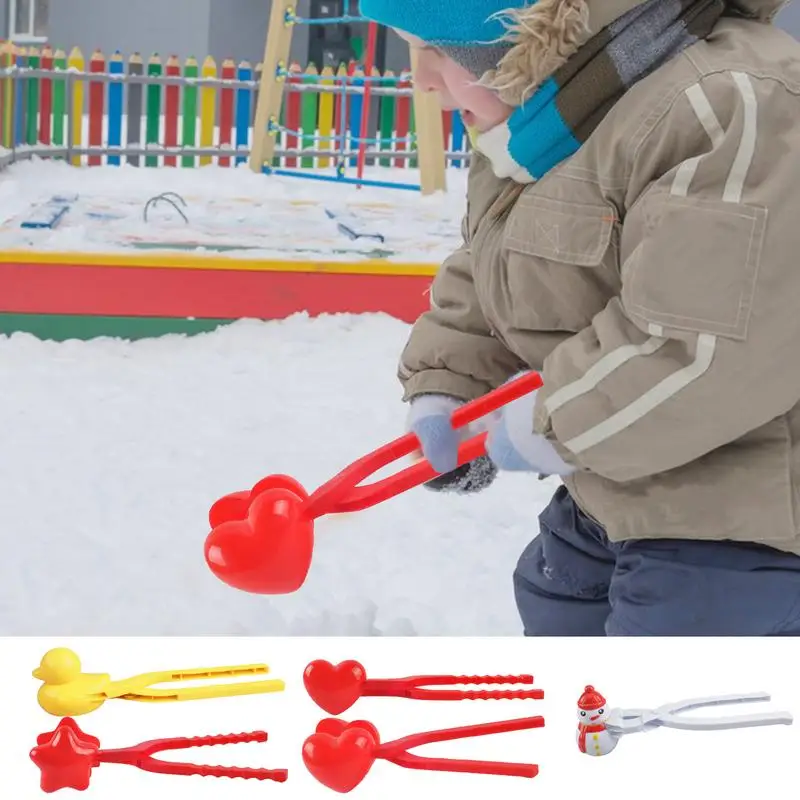 Snow Ball Maker Clips Cute Snowman Star Sand Ball Molds Duck Shaped Children Outdoor Plastic Winter Snow Sand Mold Tool