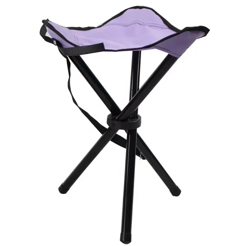 for Customized Ultralight Compact 600D Oxford Fabric Sturdy Triangular Stools Durable Steel Three-legged Folding Fishing