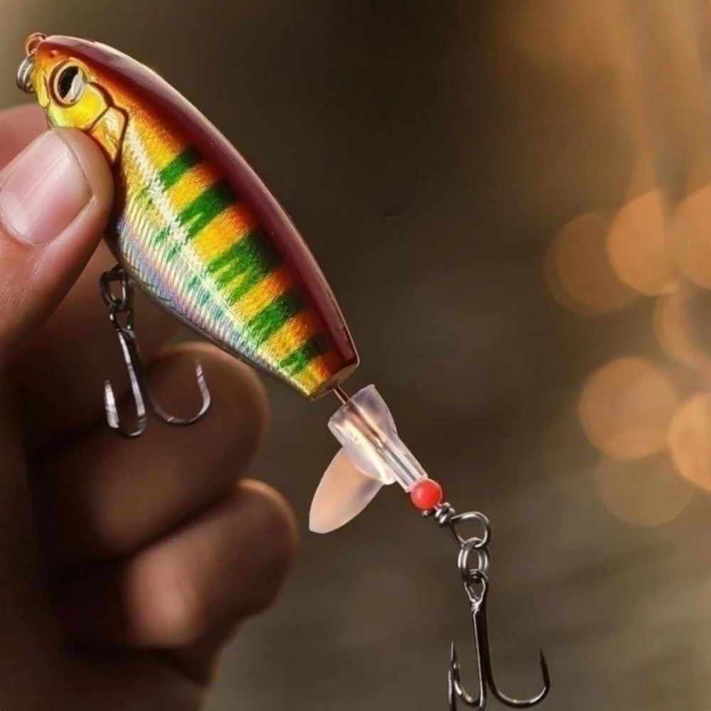 Top Water Whopper Plopper Popper FIshing Lure Zander Pike Baits Rotating Tail Fishing Tackle Crankbait Wobblers Propeller