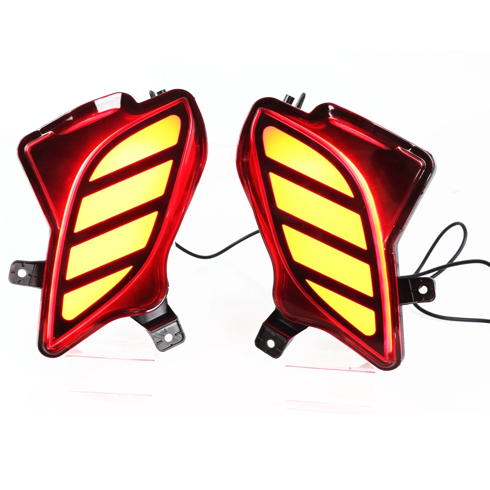 2PCS Rear Bumper LED Fog Brake Light Turn Signal Indicator Stop Reflector Lamp Bulb Driving For Toyota 2020-2024 Highlander