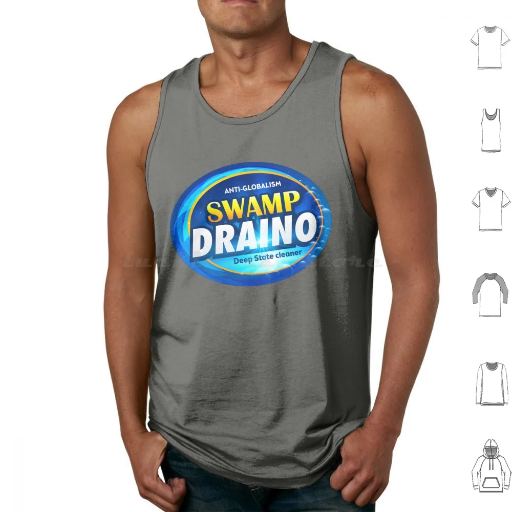 Drain The Swamp With Swamp Draino Tank Tops Print Cotton Drain The Swamp Drain The Sewer Centipede Nation Deep State