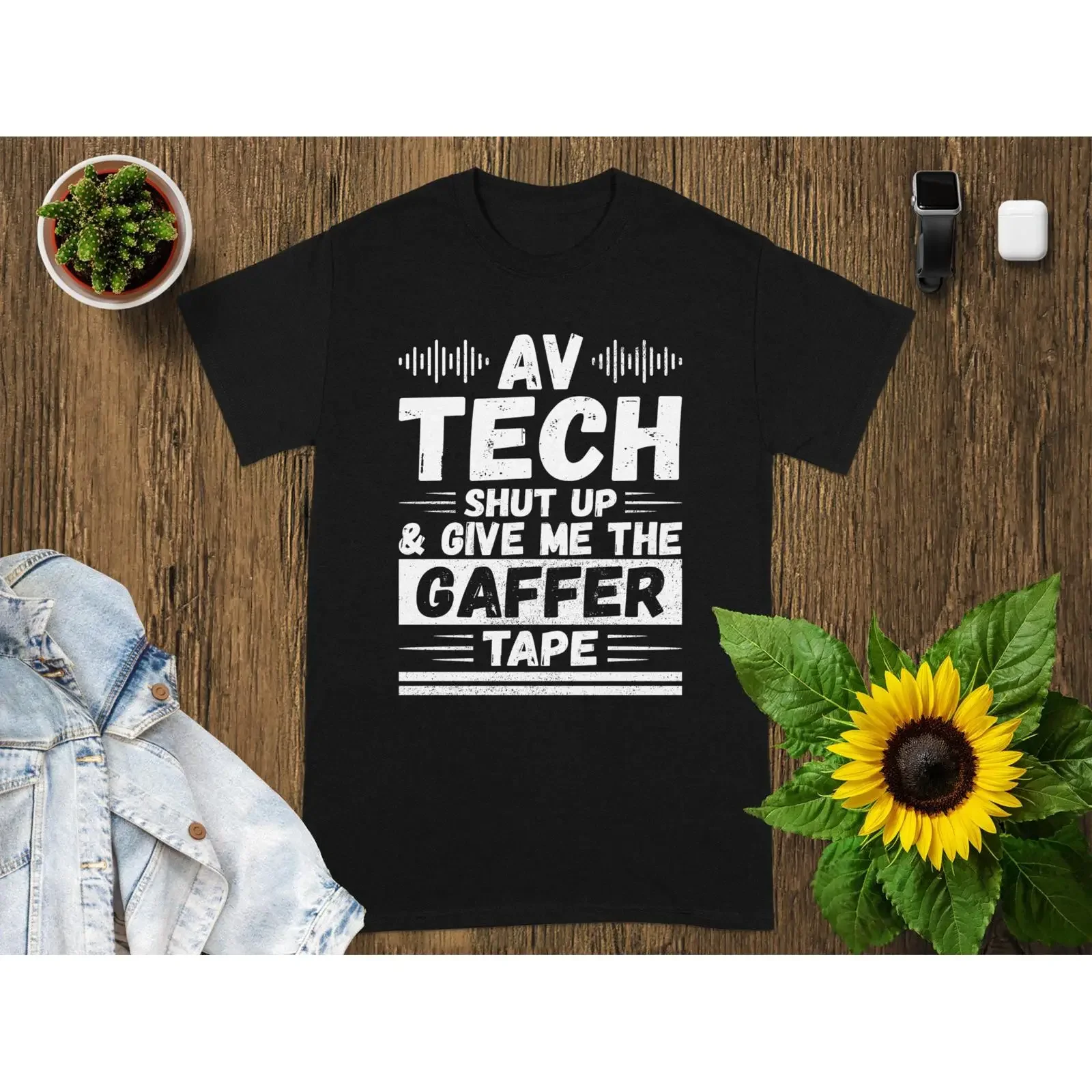 AV Tech T Shirt Audio Visual Technician Sound Engineer Live Event Crew vintage Washed Stylish Casual fashion Versatile graphic