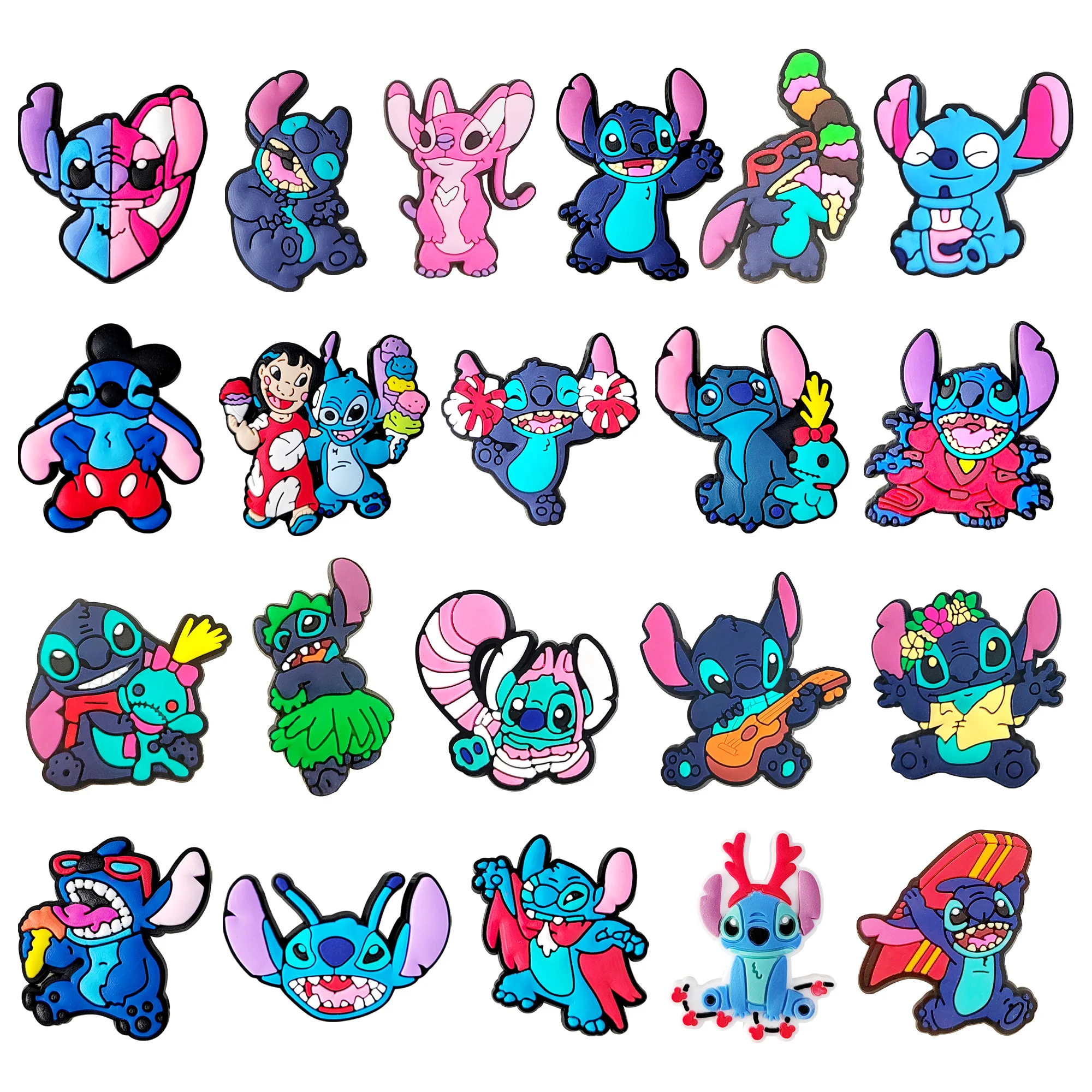 Mesuca 14-100Pcs Adorable Cartoon Alien PVC Shoe Accessory For Wristband Adult Popular Clog Charms Fit Birthday Gift