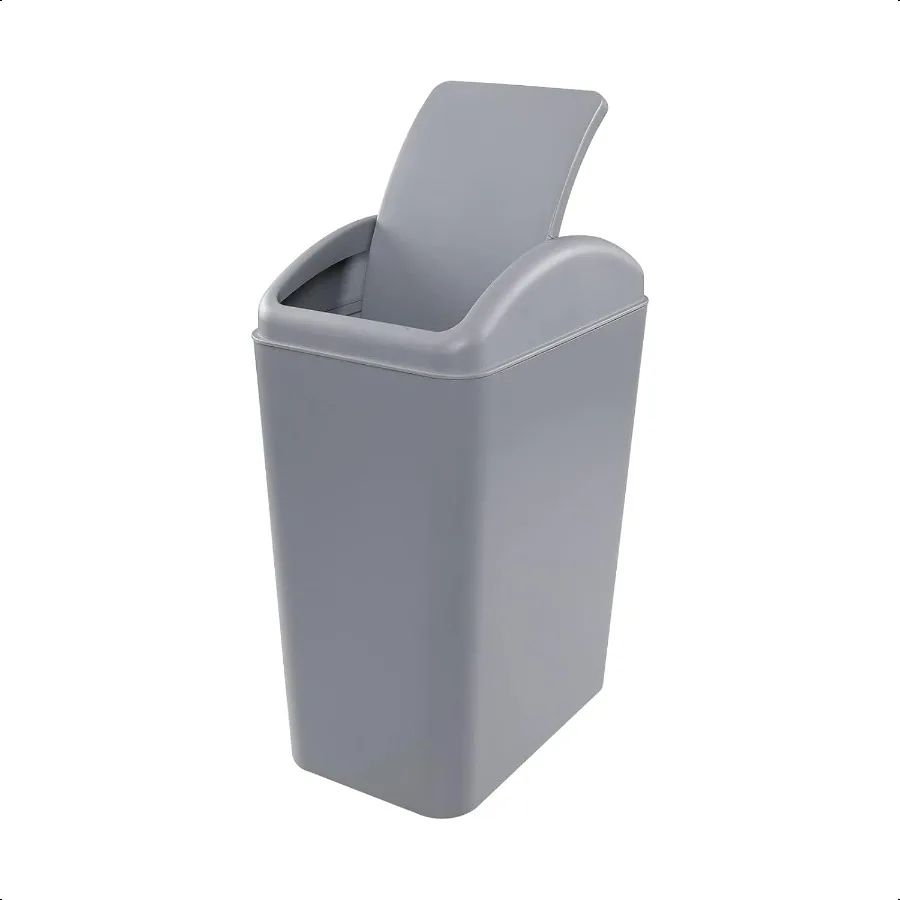 

Кухонный мусорный бак на 4,2 галлона, пластиковая качающаяся крышка, мусорный бак, серый