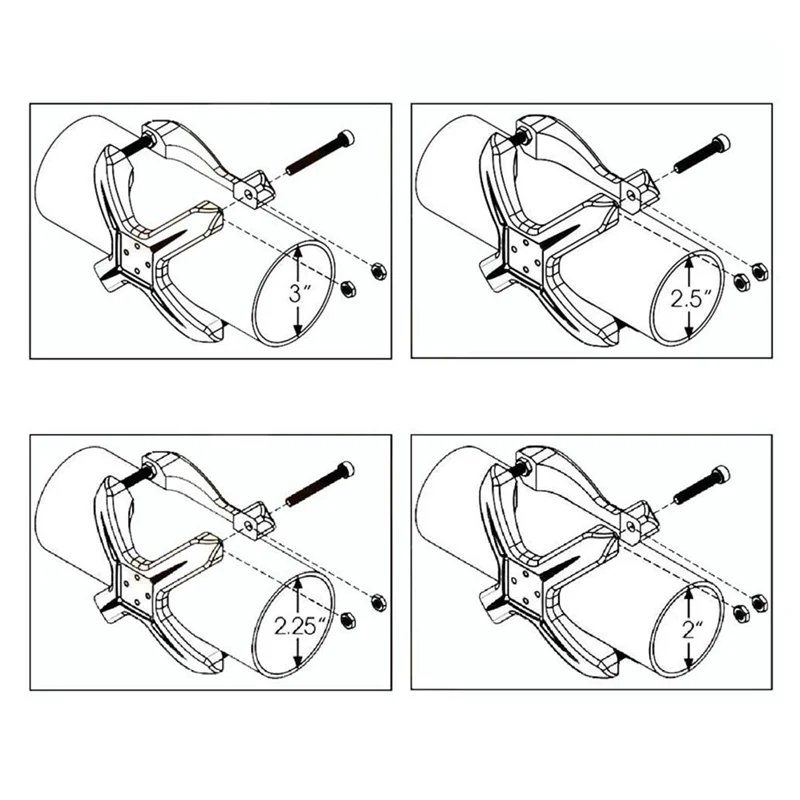 

Adjustable LED Work Light Bracket For 2-3 Inch Tube Bumper Bar Tube Roll And Cage X-Clamp Light Mount Clamp - 4 Pieces