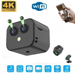 Smart Home 4K HD Mini WiFi Cam Wireless Security Surveillance Micro Dual Webcam IP Camcorders Night Vision Sports Monitor Magnet