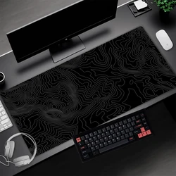 Black Gamer Mouse Pad Desk Accessories Office 90x30 Mauspad 1200x600 Keyboard Mat Topographic Mousepad 1000x500mm Carpet Custom