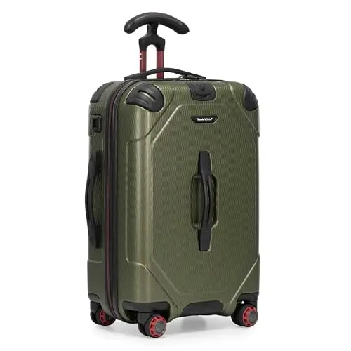 

Чемодан Traveler's Choice Maxporter II из поликарбоната с жестким корпусом и колесами-спиннерами, зеленый, 22-дюймовый, ручная кладь