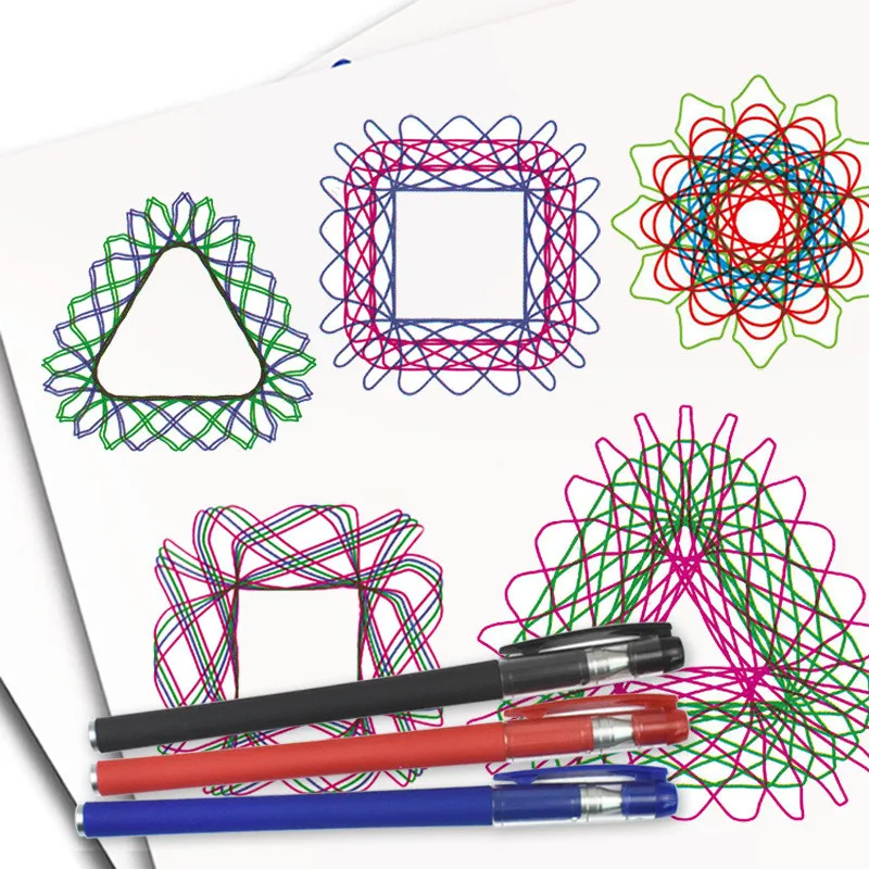 Funny Spirograph Drawing Toys Set Interlocking Gears & Wheels Geometric Ruler Creative Painting Template Kids Educational Toys