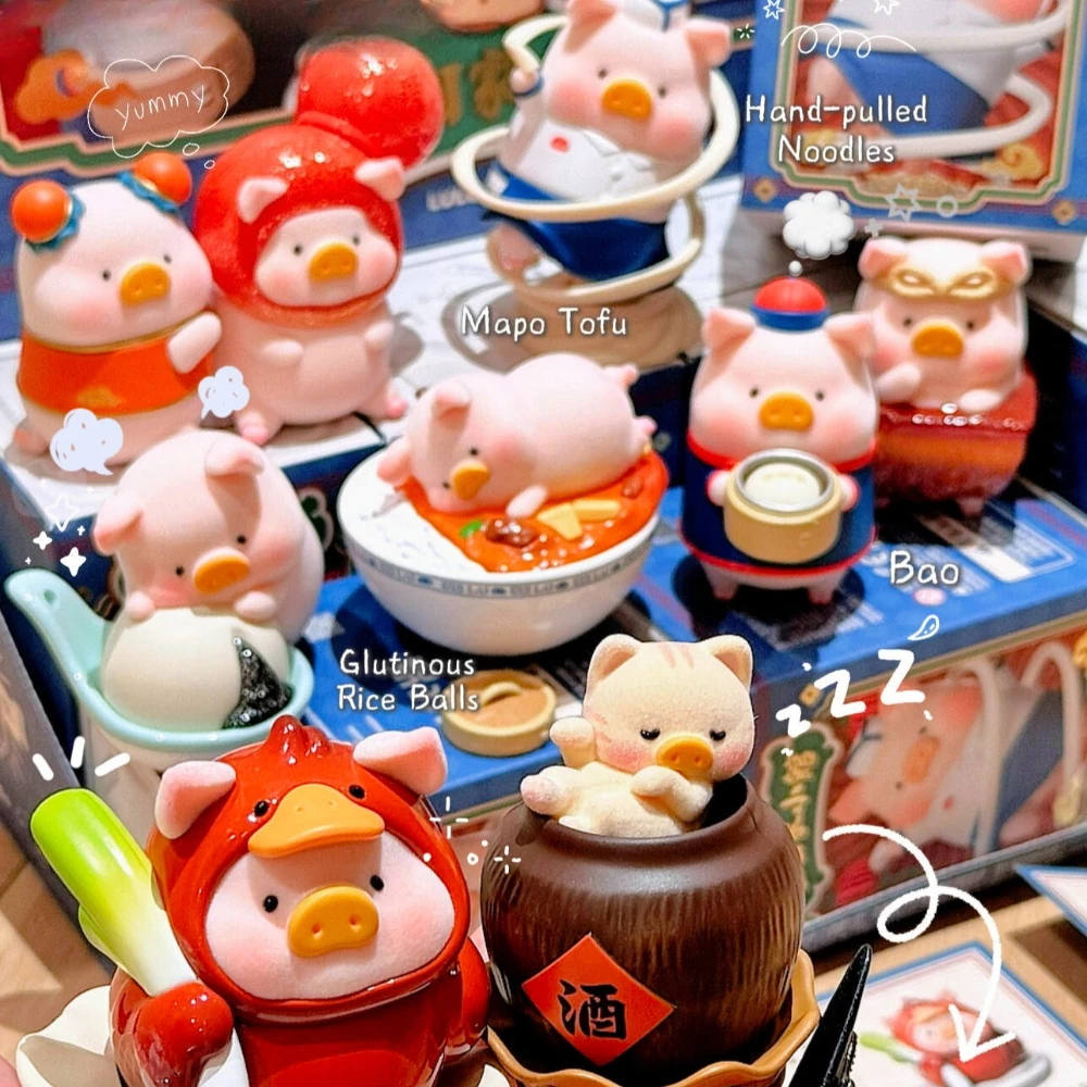 

Lulu The Piggy Lu's Семейный ресторан Слепая коробка Mystery Box Милый настольный орнамент Аниме Кукла Сумка-сюрприз Коллекция Модель Подарки