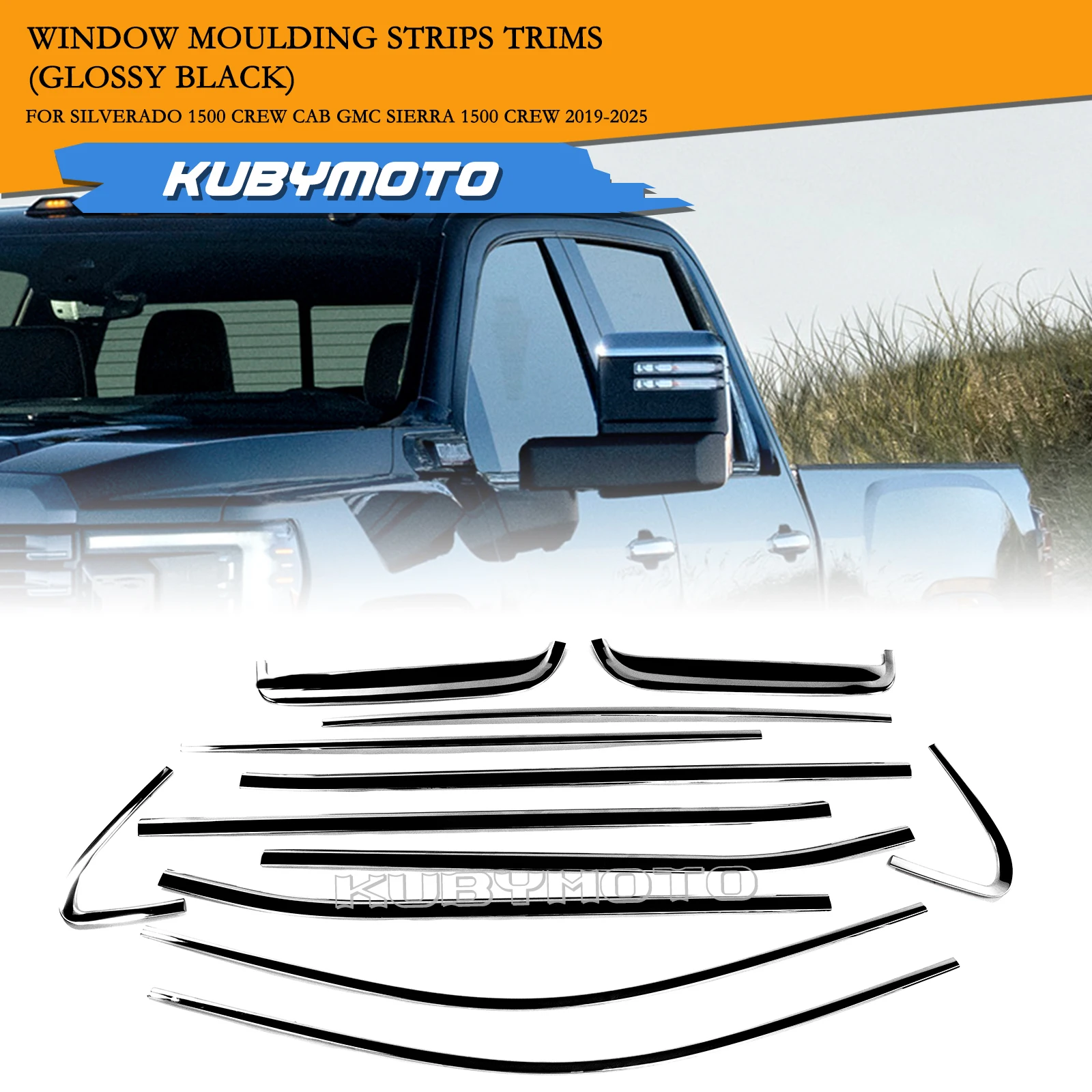 

Накладка на внешнее окно автомобиля для Chevrolet Silverado GMC Sierra 1500 Crew Cab 2019-2025 гг.