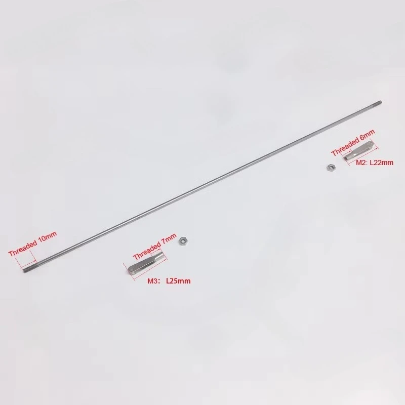 10PCS M2/M3 Stainless Steel Push Rod+Bilateral Clevis&Coupler Steering Chuck Servo Linkage Connecting Rod for RC Boat Parts