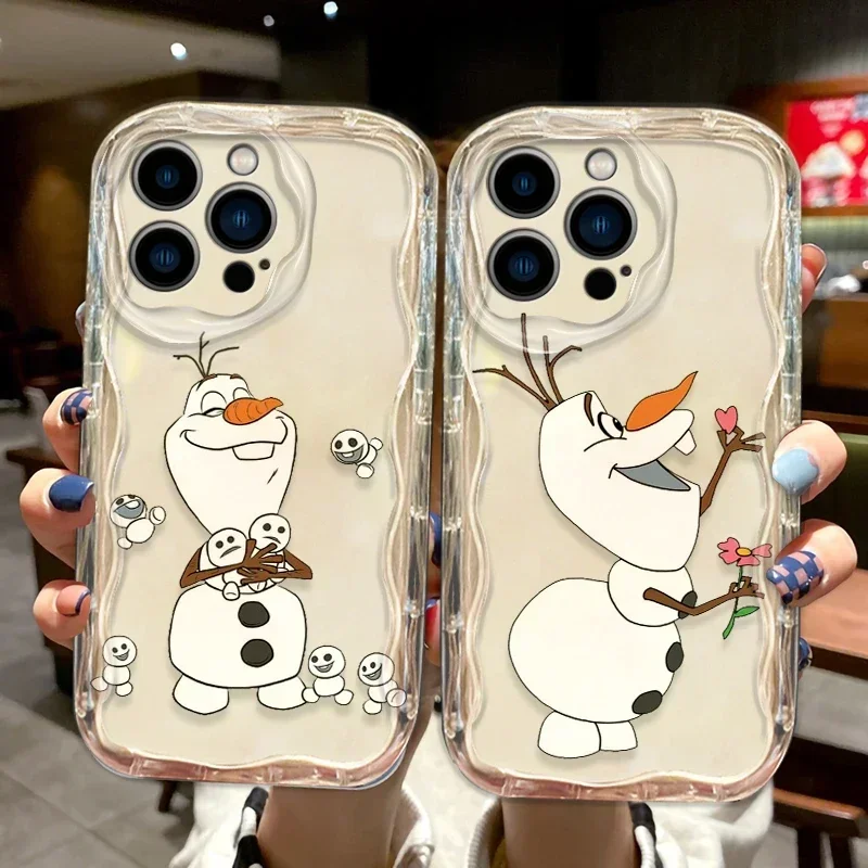 Disney Olaf Frozen Cute Cover for Apple IPhone 16 15 14 13 12 11 Pro X XR XS Max Plus 8 7 Plus SE Wave Oil Phone Case