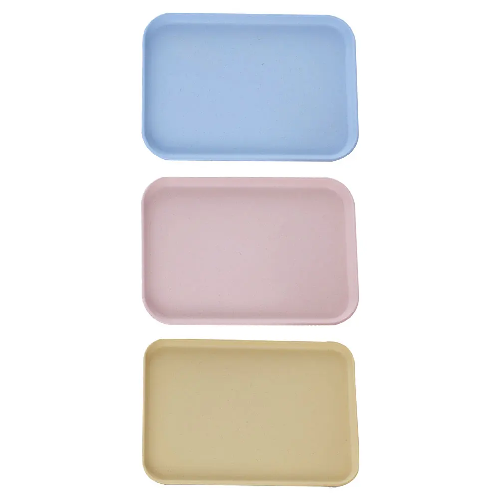 

3pcs Tea Cup Tray Home Accessory Desktop Fruit Teaware Storage Supply Multi-Function Dessert Household Rectangular Coffee Tray