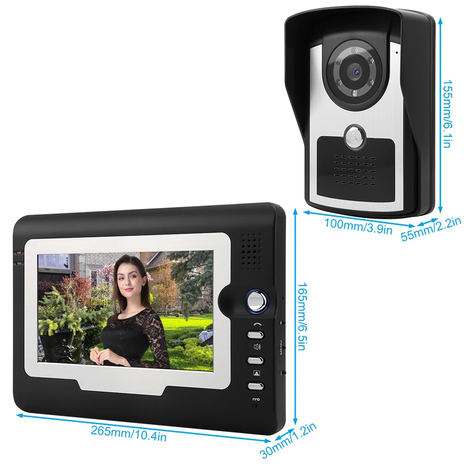 7 "LCD Video Tür Telefon Wired Intercom Türklingel Kit Home Entry System 1V2 SY810 Türklingel Kit Tür Video telefon Intercom Türklingel