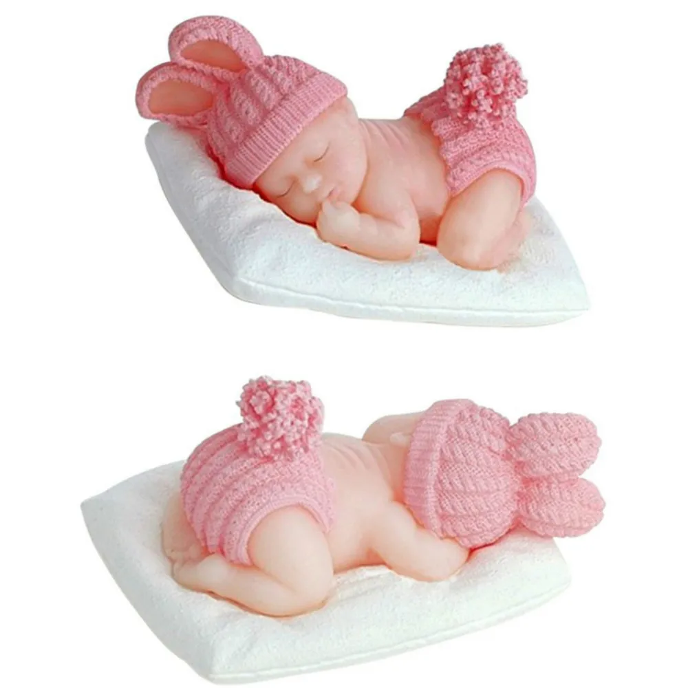 New 1Pcs 3D Sleeping Baby Silicone Mold Chocolate Candy Fondant Mould DIY Handmade Soap Candle Plaster Resin Making Kitchen Tool