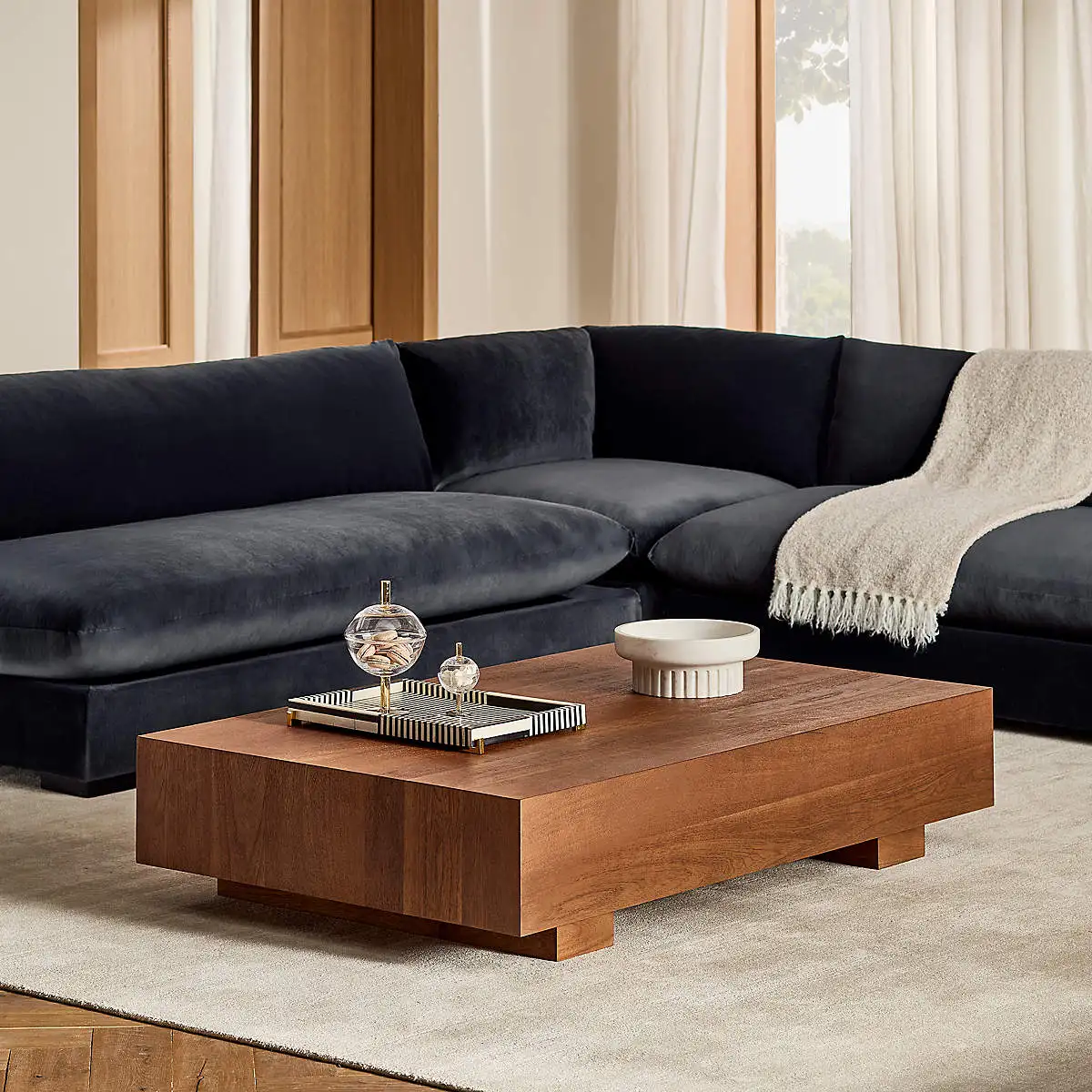 Architectural Form  Modern Furniture Modern Wooden Coffee Table Rectangular Coffee Table