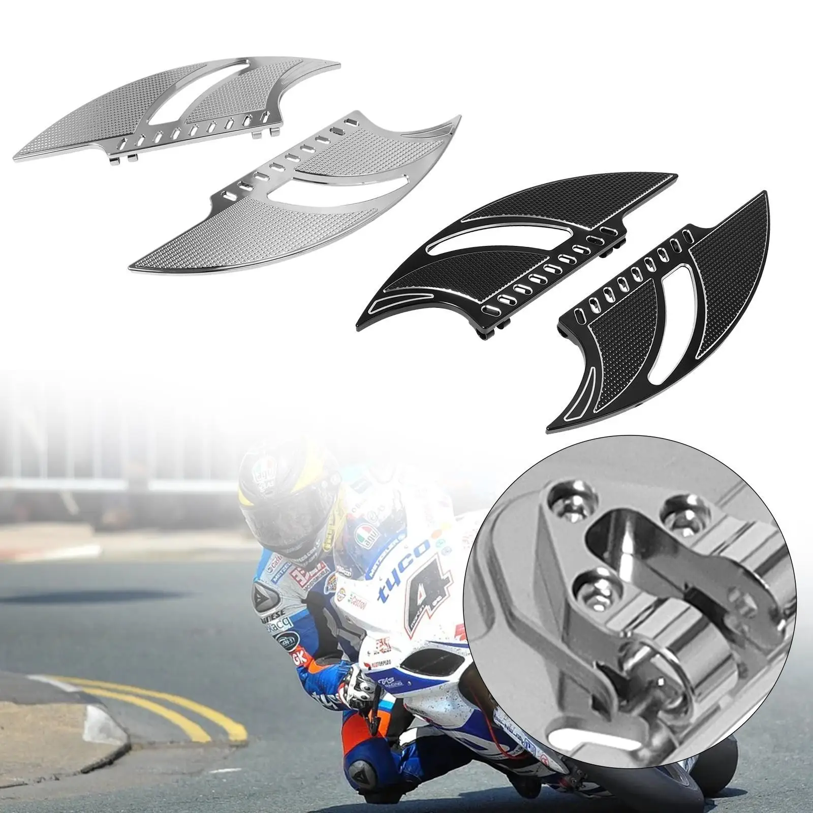 1 Pair Motorcycle Front Blade Driver Foot Rests Floorboards for Touring FL FLD Models High Reliability