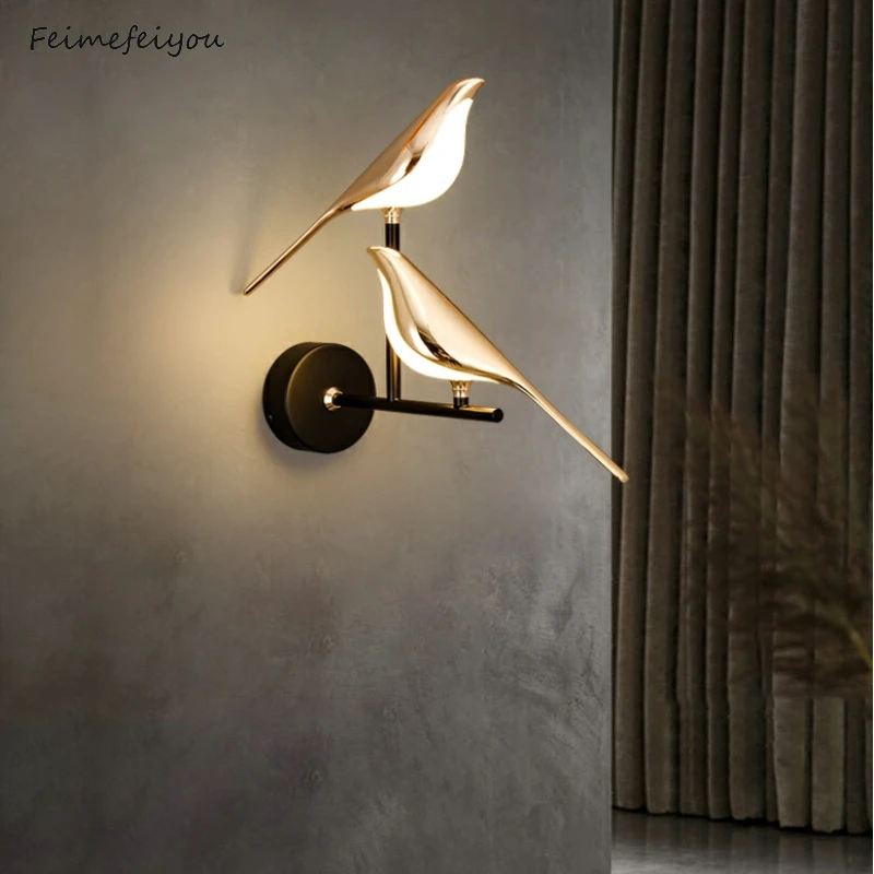 

Modern LED Wall Lamp Magpie Bird Light Indoor Lighting Home Bedside Bedroom Living Room Simplicity Art Decorative Wall Lighting