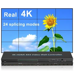 4K 4x4 Video Wall Controller 16 Ways TV Processor Large Screen Video Splicer Box 2x2 3x3 2x3 2x4 2x6 3x4 Multi Image Stitching