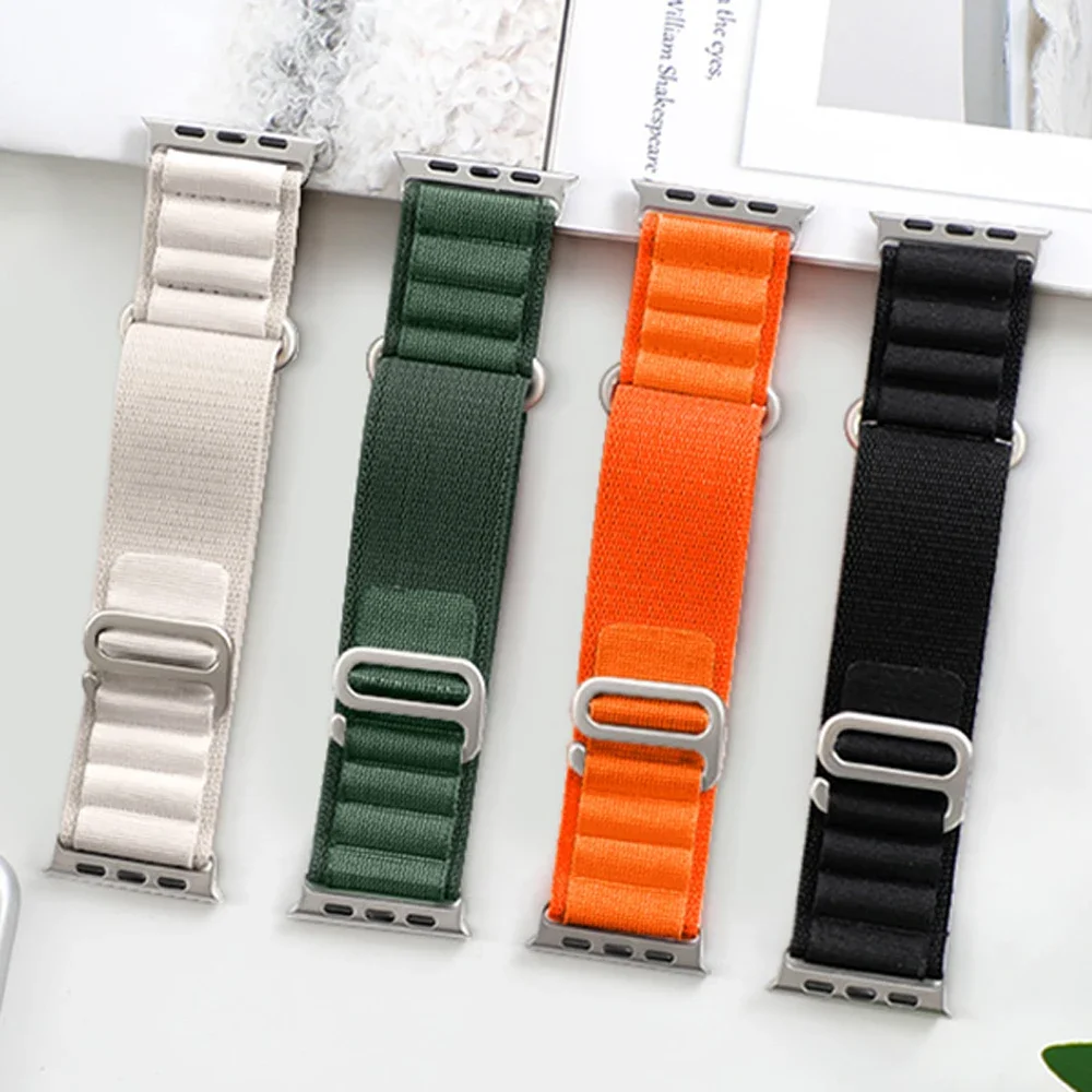 Alpine Bloop and for Apple Watch Strap Ultra 49mm 45mm 44mm 40mm 41mm 42mm Nylon Correa Bracelet iWatch Series 9 8 SE 4 3 7 6 5