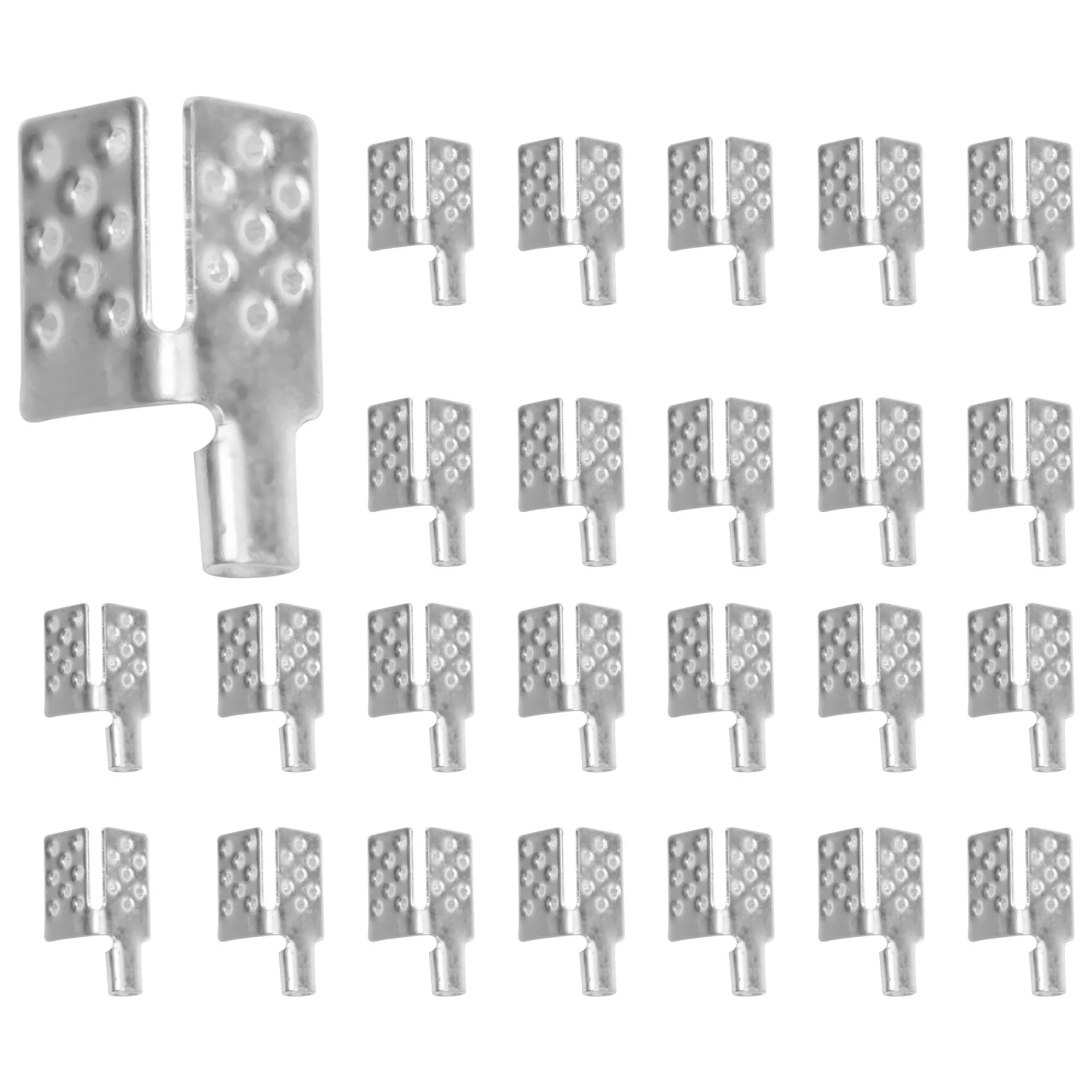 ABKW-80Pcs Carbon Thermal Film Clamp Connector, Warm Floor Copper Plated Silver Clip Accessories, Floor Heating Film Clamp