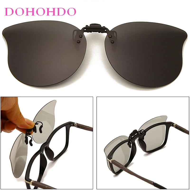 

Clip-on Flip-up Lens Sports Anti-Glare Drive Sunglasses Women Men Retro Night Vision Photochromic Polarized Goggles Unisex UV400