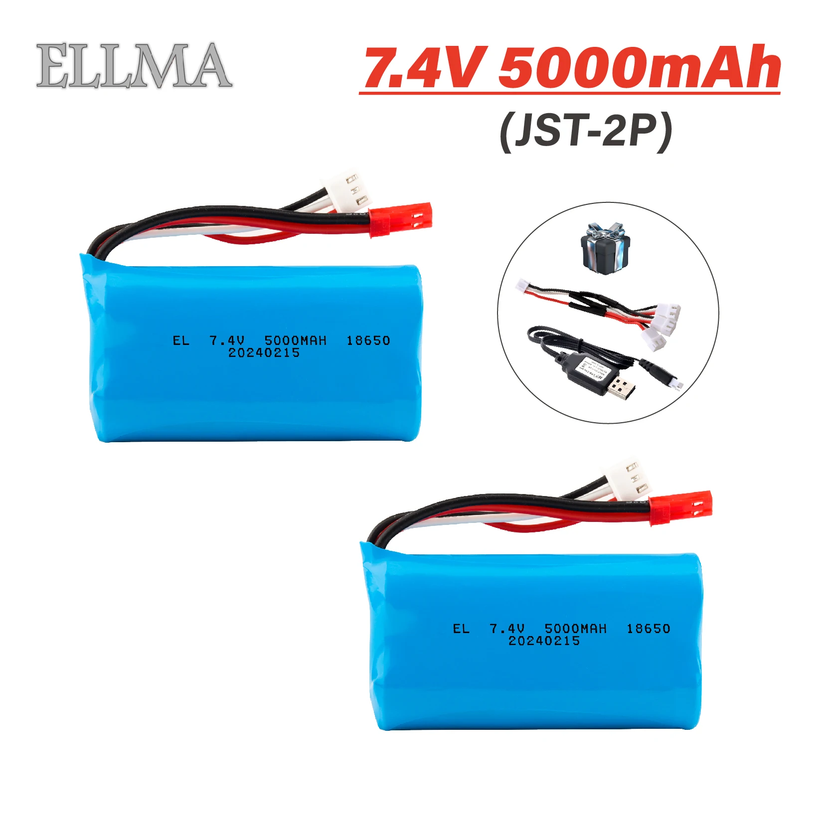 18650 7,4 v 5000mah литиевая батарея JST разъем с usb для WLtoys K969 K979 K989 K999 P929 P939 Radiolink RC3S RC4GS RC6GS запчасти