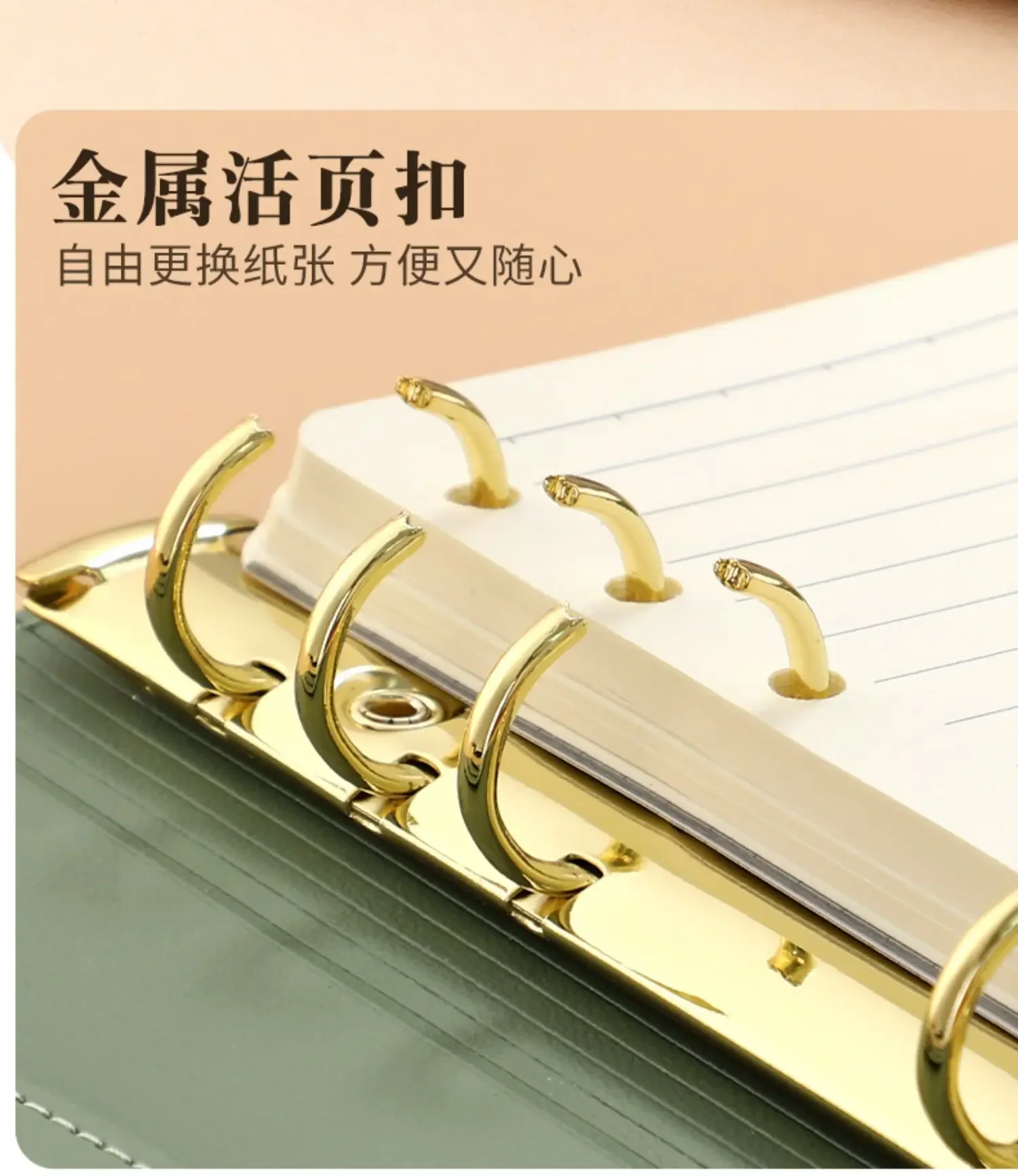 1pcs A5 Binder 6 Ring Notebook Journal Notebook Leather Classic Travel Journal Diary Note Book Binder Vintage Premium PU