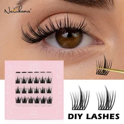 NATUHANA No glue DIY False lashes Individual  Self Adhesive Lashes DIY Eyelashe  Makeup Tools