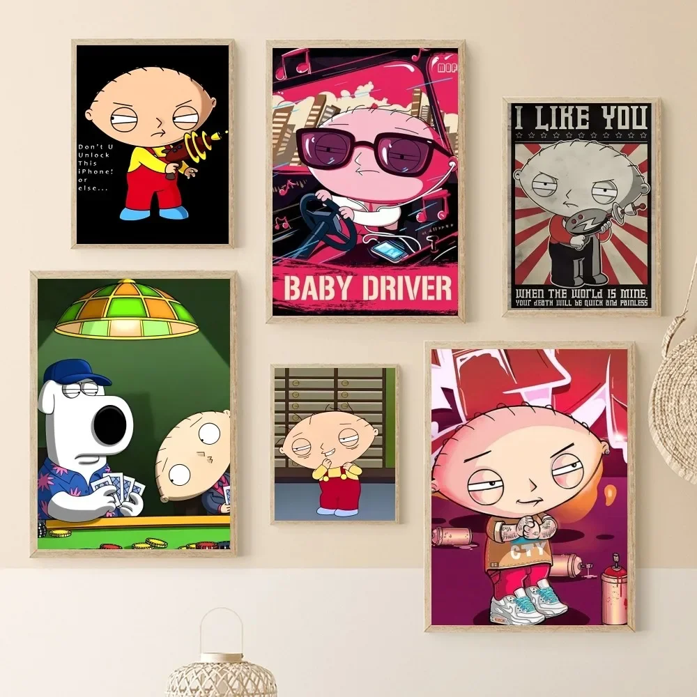 1pc Classic Anime Family Guy Poster Paper Print Home Bedroom Entrance Bar Cafe Art Painting Decoration